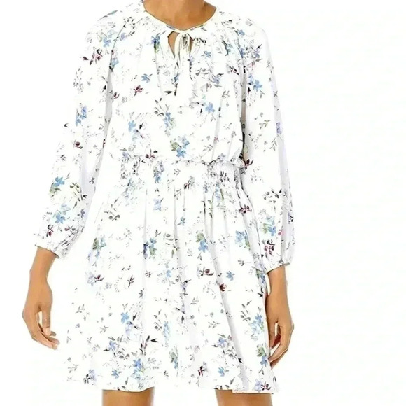 Women’s Taylor Dress Boho Spring Floral Elastic Waist Long Balloon Sleeve 10 - Picture 2 of 12